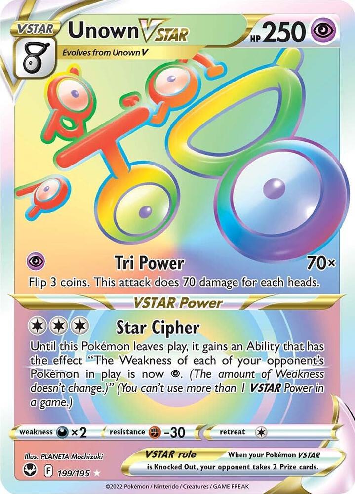Unown VSTAR (Secret) - Silver Tempest - 199/195