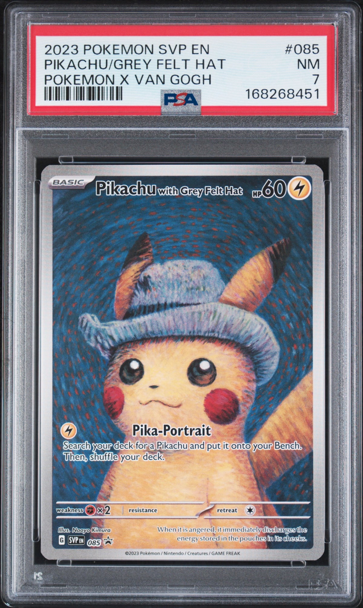 Pikachu with Grey Felt Hat - 085 - PSA 7