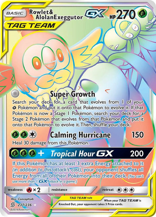 Rowlet & Alolan Exeggutor GX - Unified Minds - 237/236