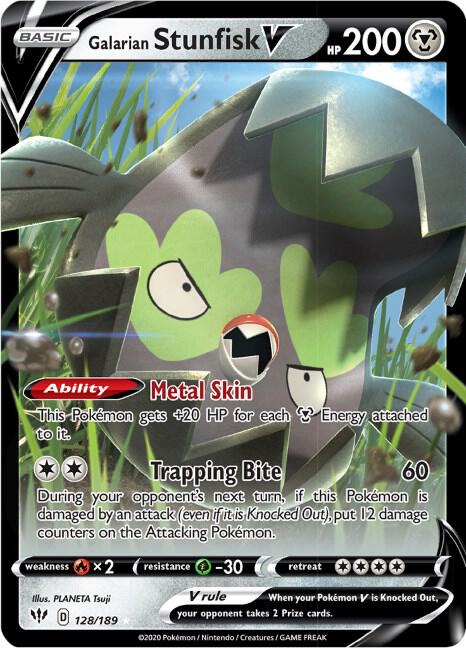 Galarian Stunfisk V - Darkness Ablaze - 128/189