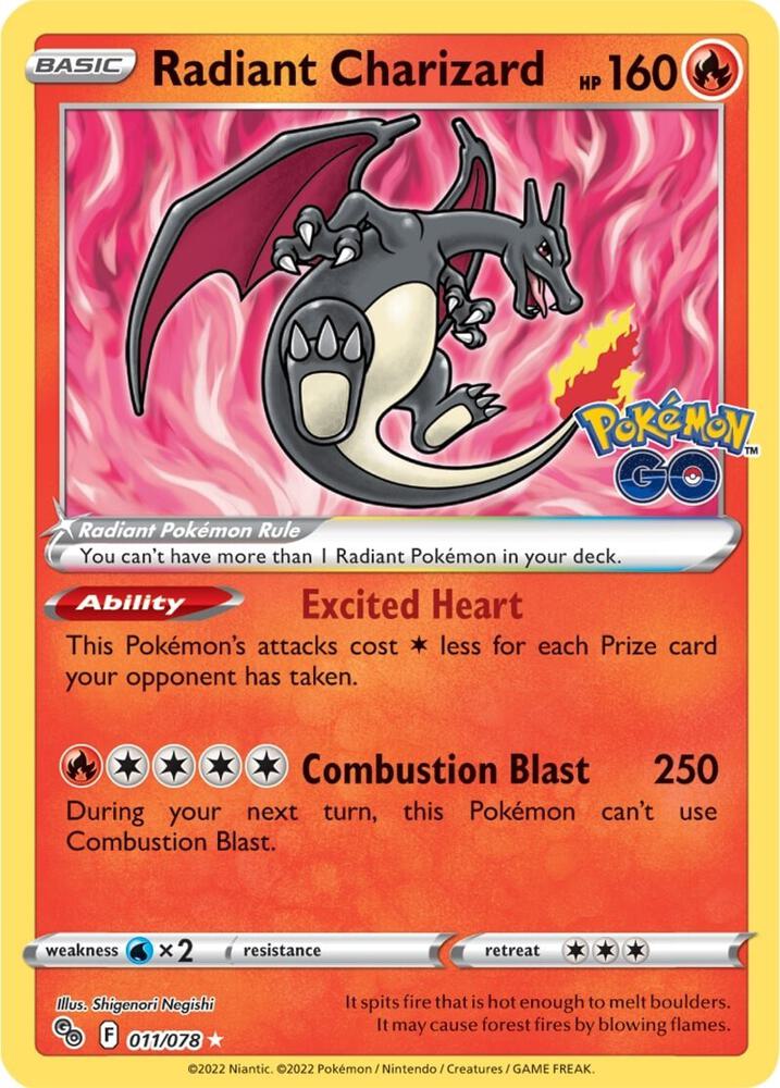 Radiant Charizard - Pokemon GO - 011/078