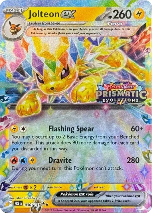 Jolteon ex, Prismatic Evolutions Stamp (Sealed) - 030/131