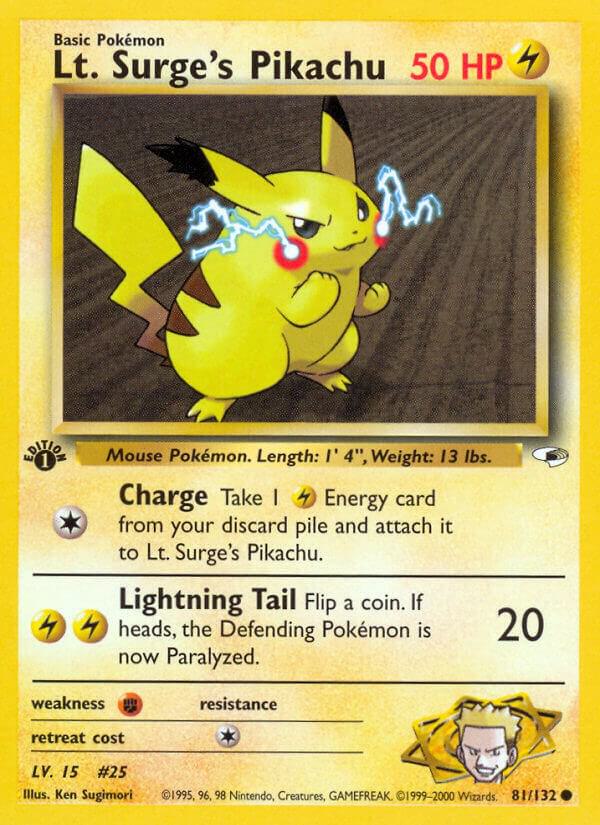 Lt. Surge's Pikachu (non 1st Ed) - Gym Heroes - 81/132