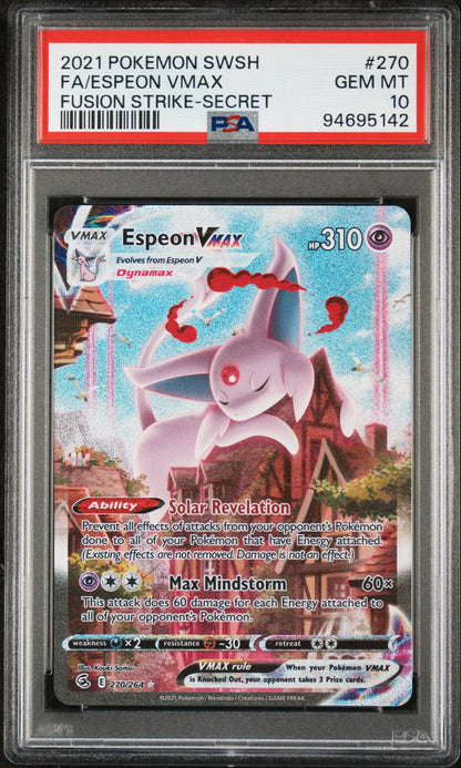 Espeon Vmax - Fusion Strike - 270/264 - PSA 10